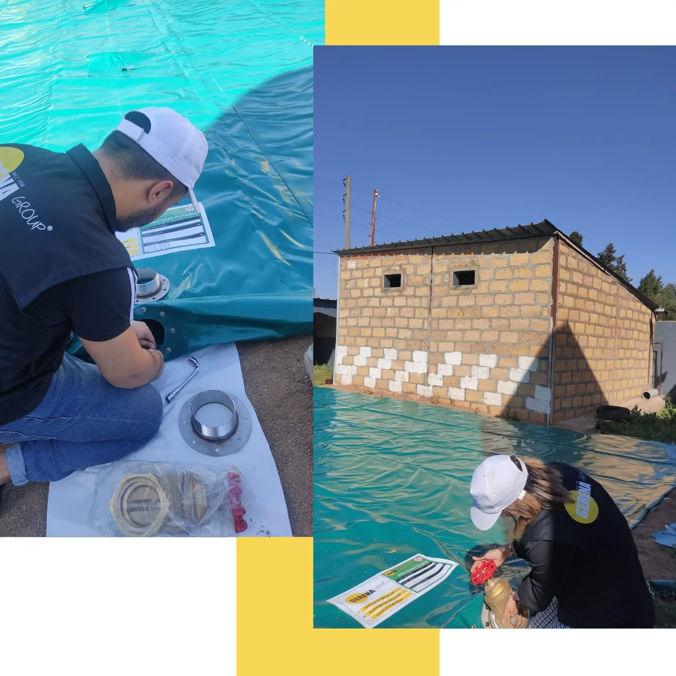 Εγκατάσταση εύκαμπτης δεξαμενής Serena – συναρμολόγηση εξαρτημάτων και συνδέσεων