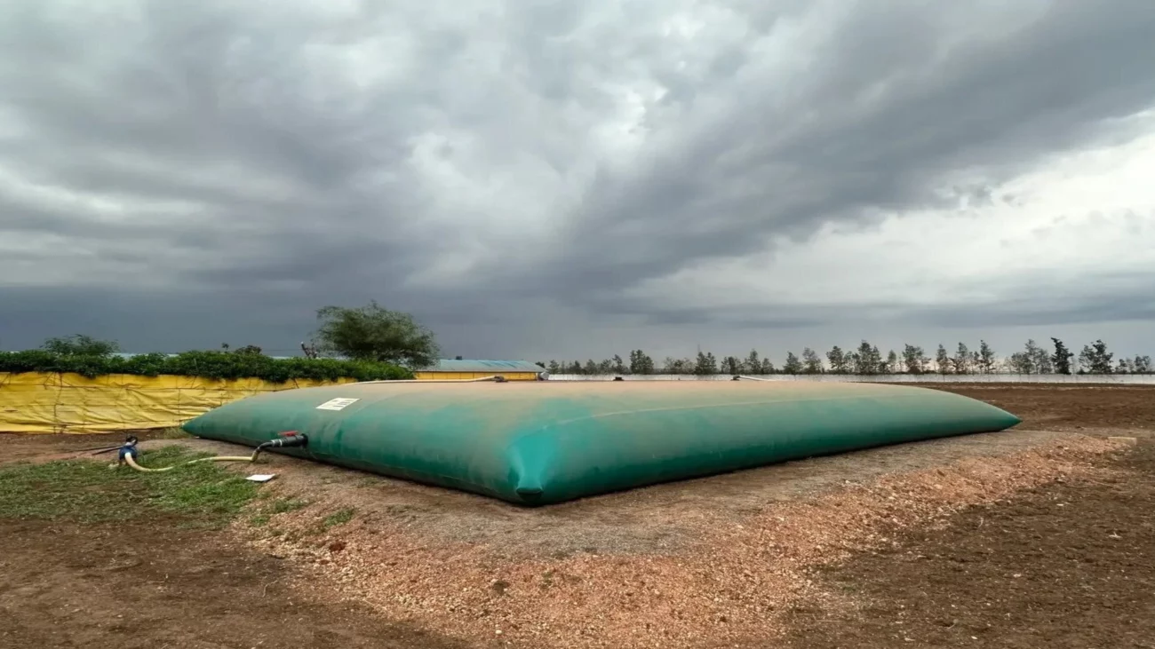 Πράσινη εύκαμπτη δεξαμενή για γεωργία – ιδανική για αποθήκευση βρόχινου νερού και άρδευση